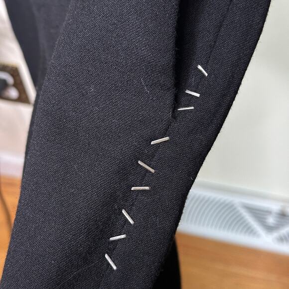 ZADIG & VOLTAIRE City Agrafes Zip Front Jumpsuit Wool Black Sz 38 / M {GG12} - Picture 10 of 11